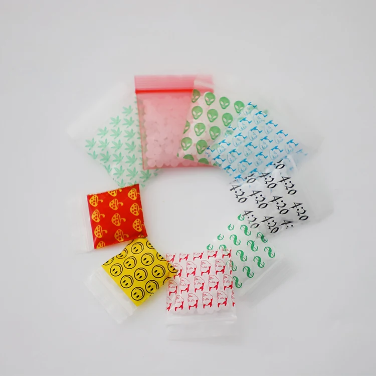 Custom Plastic 2mil Resealable Apple Mini Zipper Lock Baggies 1.5*1.5