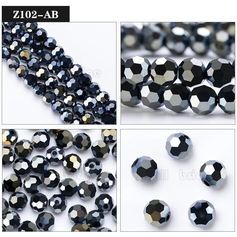 Factory direct 3 4 6 8mm Round Spacer Glass Beads With Holes Jewelry Accessories For Necklace Earring details