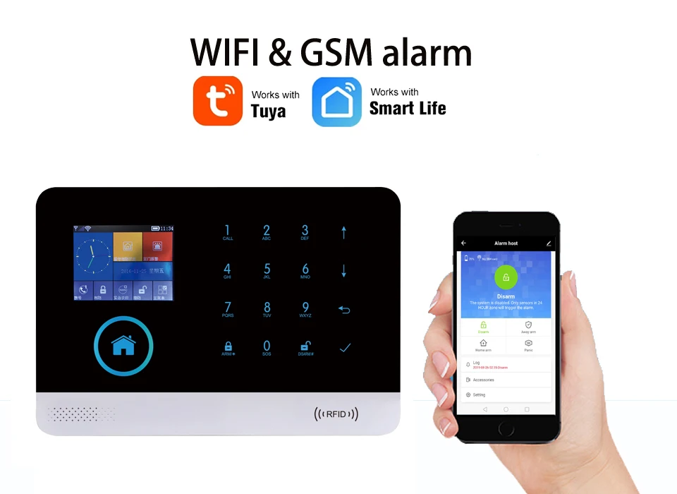 Alarm System For Home Burglar Security 433mhz Wifi Gsm Alarm Wireless Tuya Smart House App