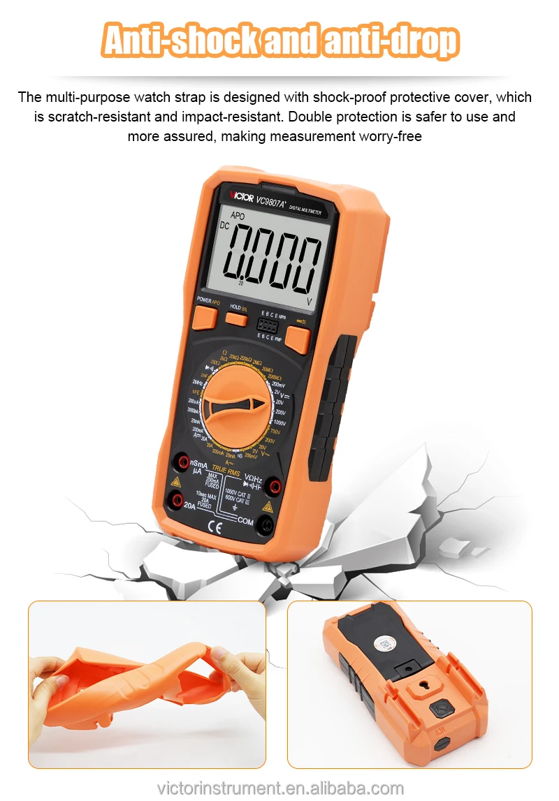 Victor 9801a+ 9804a+ 9807a+ 9808+ 980+ Digital Multimeter Manual Range ...