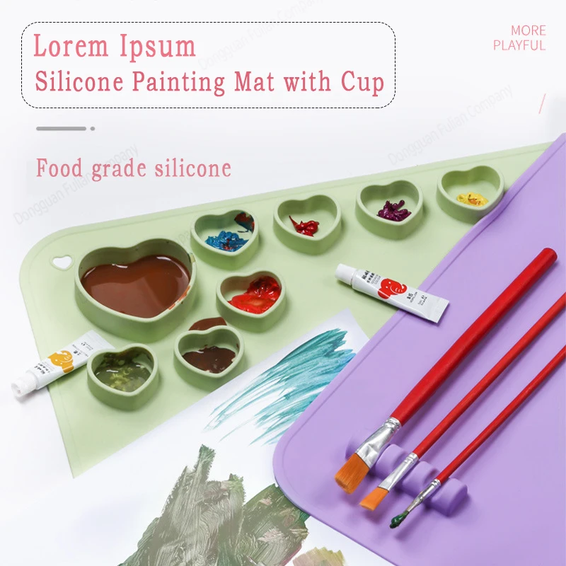 Лидер продаж Amazon, новые товары на заказ, легко Очищаемый Многофункциональный силиконовый коврик для творчества, антипригарный лист, силиконовый коврик для рисования с чашкой