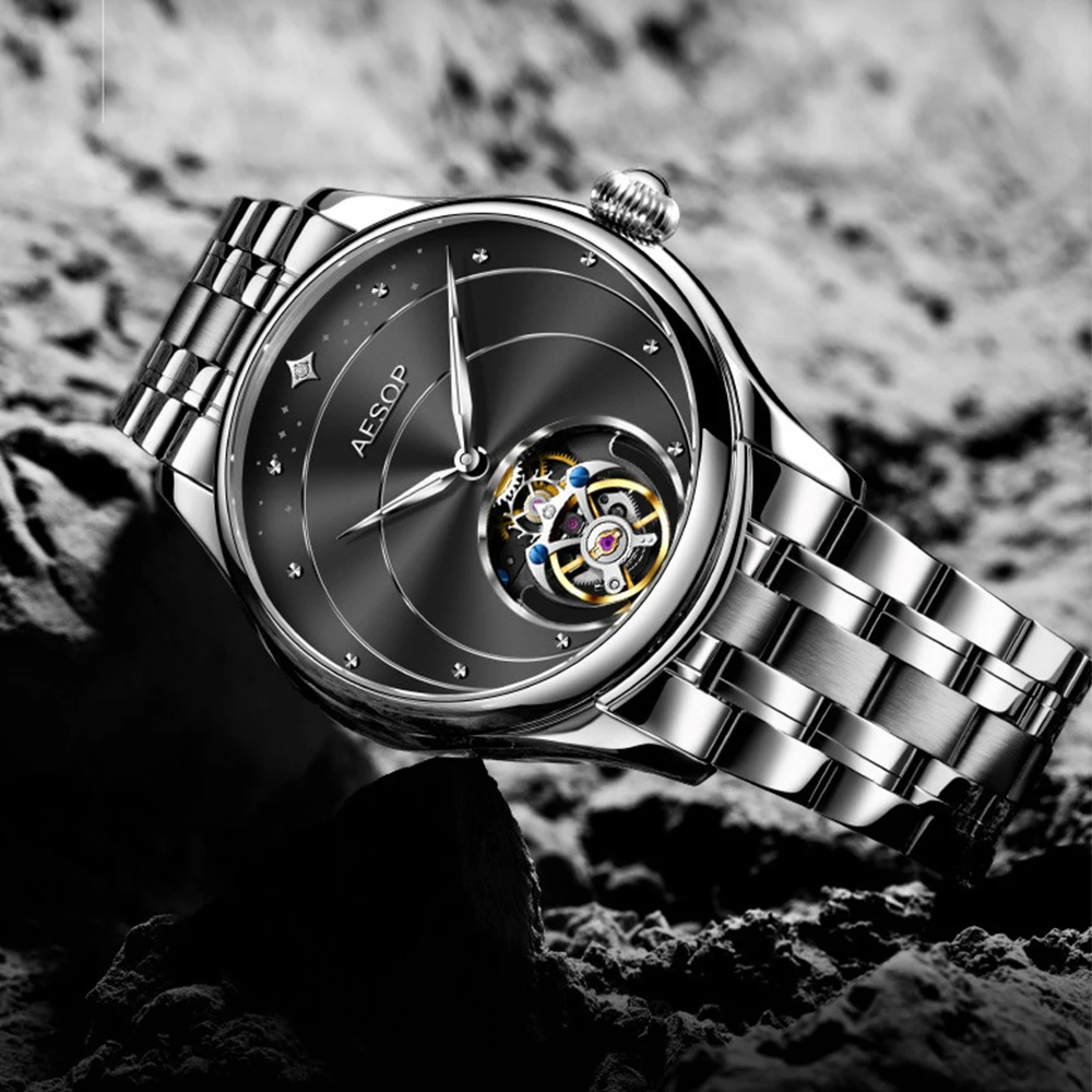 Relojes Hombre Luxury Band Aesop Tourbillon Montres Squelette - Main Image