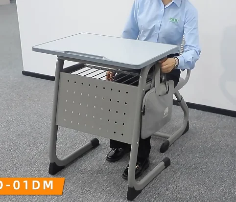 School Desk and Chair Set Primary Single Reading Study Metal Student Modern School Bench and Desk College Furniture