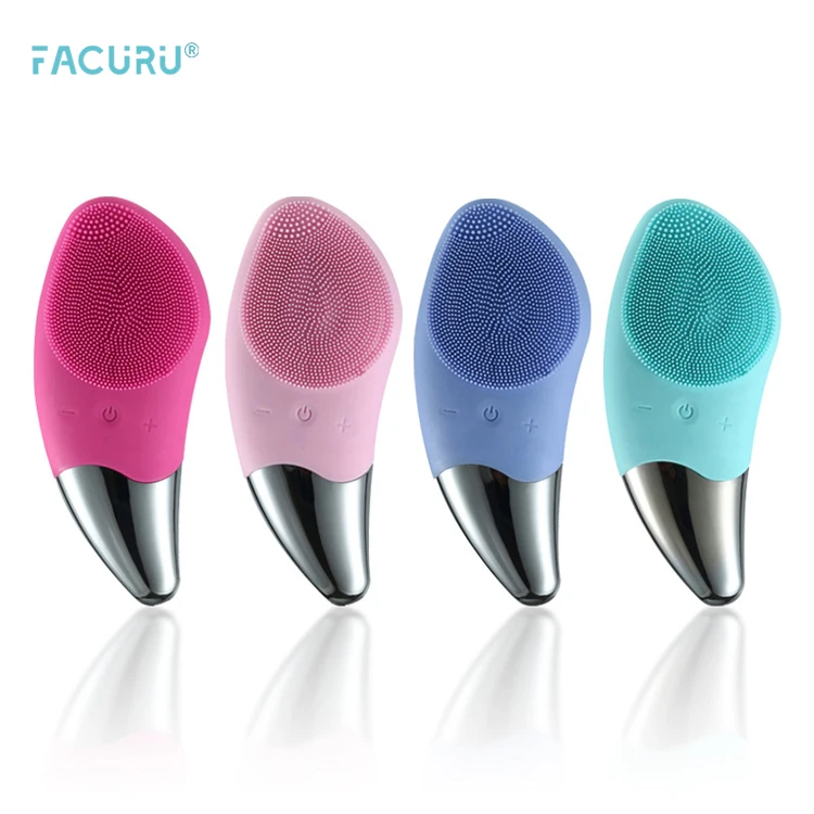 Facuru Oem Odm Charged Handle Facial Cleanser Brush Face Cleansing Brush Massage Silicone