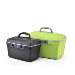 Modern Fashion Plastic Hard Shell Open Closure Travel Cosmetic Case 14 Inch Women's Makeup & Jewelry Case