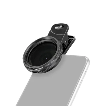 Adjustable Neutral Density Filter with Phone Clip NEEWER 37mm Clip on ND2-ND400 Phone Lens ND Filter Kit