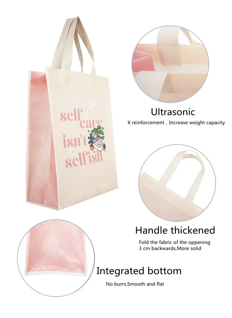 Factory Supply Low MOQ Reusable Shopping Bag With Logos Custom Non Woven Tote Bags manufacture