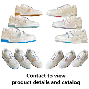 Luxury Unisex Sneakers with Famous Brand Logo Leather Upper High Quality for Sport Running