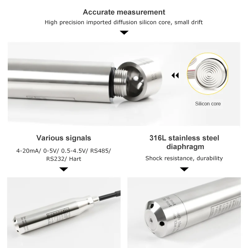 Macsensor 0-10v Submersible Rain Water Storage Tank Pressure Level Sensor