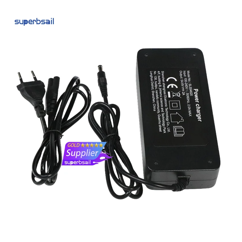 Ridefixing Output 54.6V 2A Li-ion Battery Charger Power Adapters 2024 Electric Roti 48v Bike Lithium Battery Charger 48v