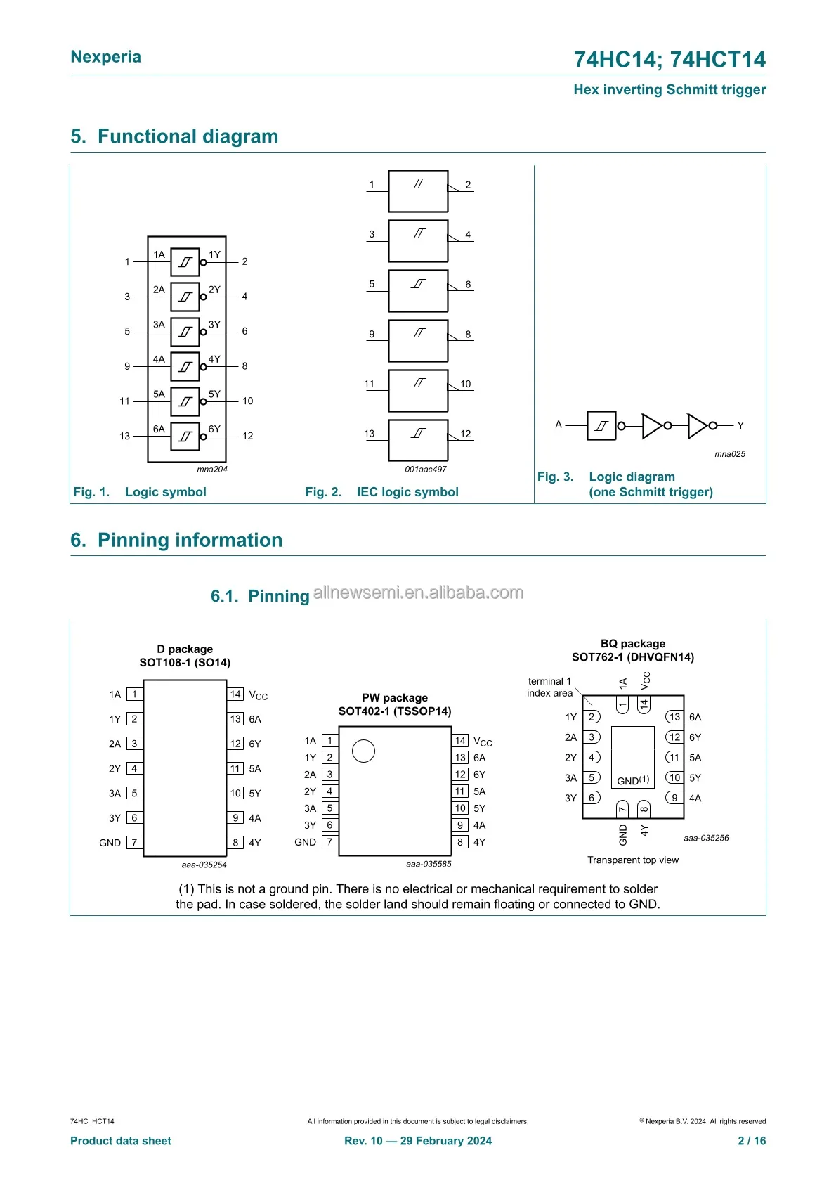 Hot sale Original 74HCT14D IC Logic Gates and Inverter IC INVERT SCHMITT Inverter IC 6 Channel Trigger 14-SOIC Surface Mount