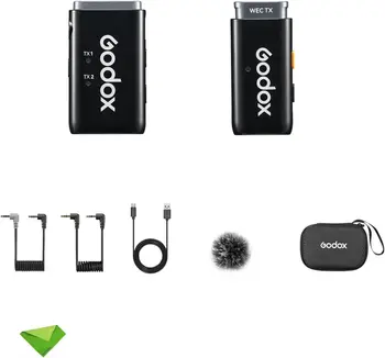 Godox WEC Wireless Lavalier Microphone, 2.4G Lapel Mic 656FT 8H Compact Wireless Mic (WEC Kit 1)