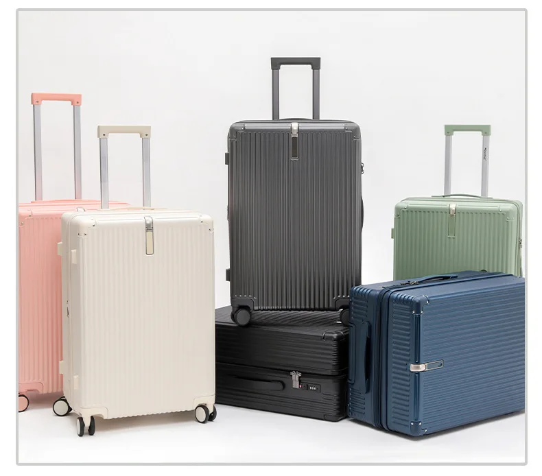 product 20 inch sturdy durable telescopic handle pc luggage high appearance level silent password suitcase high quality zipper closure-19