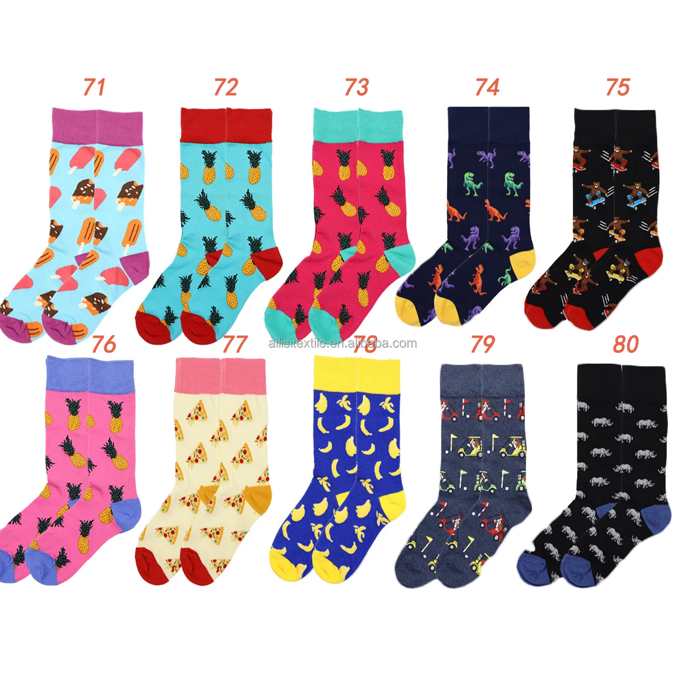 Happy Sock Wholesale Custom Colorful Jacquard Socks Fashion Design Man