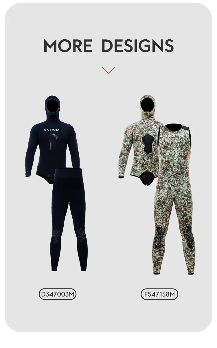Dive&sail 2 Piece Limestone Cr Neoprene Freediving Suit Hooded