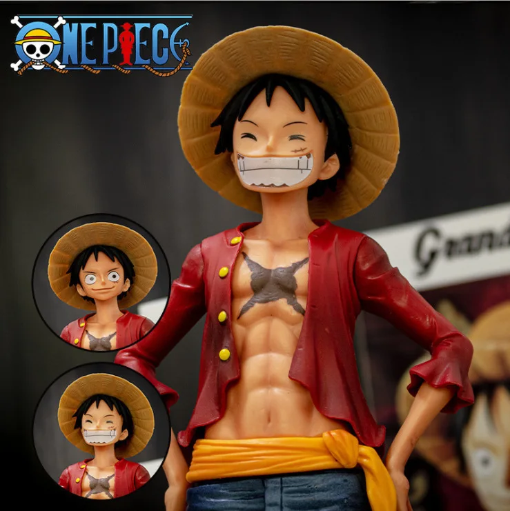 Одна штука Luffy Smiley Monkey D большая сборка может изменить лицо фигурки модель