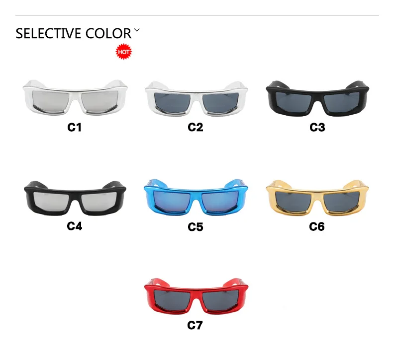 8555 Unique Small Square Y2k Sunglasses for Women Fashion