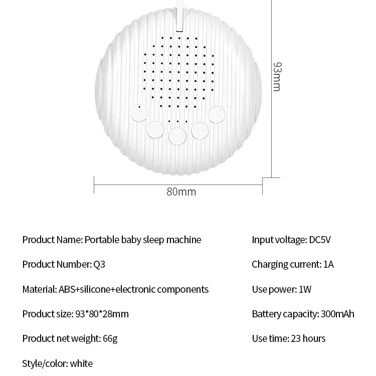 Relaxing Soothing Night Helper Baby Care Sleeping Aid Therapy Device White Noise Machine with 10 Natural Sounds Timed Shutdown