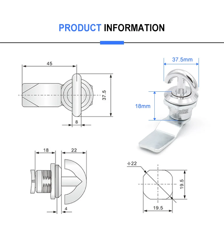 Ms715 Quarter Turn Cylinder Cam Lock Use For Mailbox,Toolbox,Cabinet ...