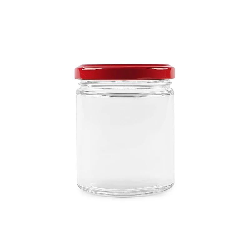 Empty 196ml Straight Round Clear Glass Canning Jar With Sealed 63mm  Lid