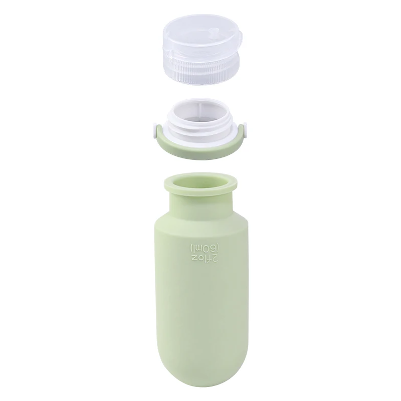 Portable Mini Small 2oz 60ml 90ml Silicone Sauce Squeeze Salad Dressing Container to Go Bottle Silicone Bottle Travel for Lotion