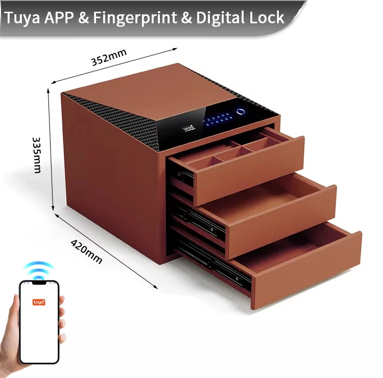 f2 1a ceqsafe smart premium jewelry box with fingerprint drawer electronic digital lock bedroom wardrobe safe-27