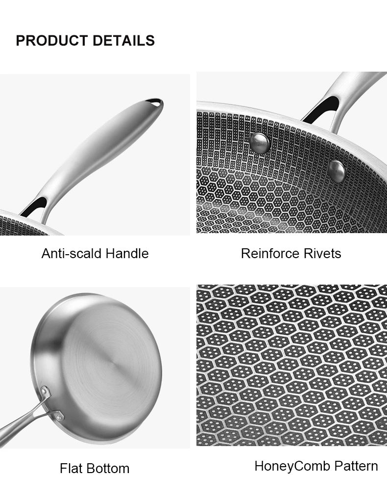 Factory Wholesale 30cm Stainless Steel Cooking Pan With