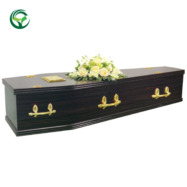 Funeral Supplies Wholesale Cheap Britain MDF Board Coffin Australian Chipboard Coffin with Ebony Surface Casket Earth Burial