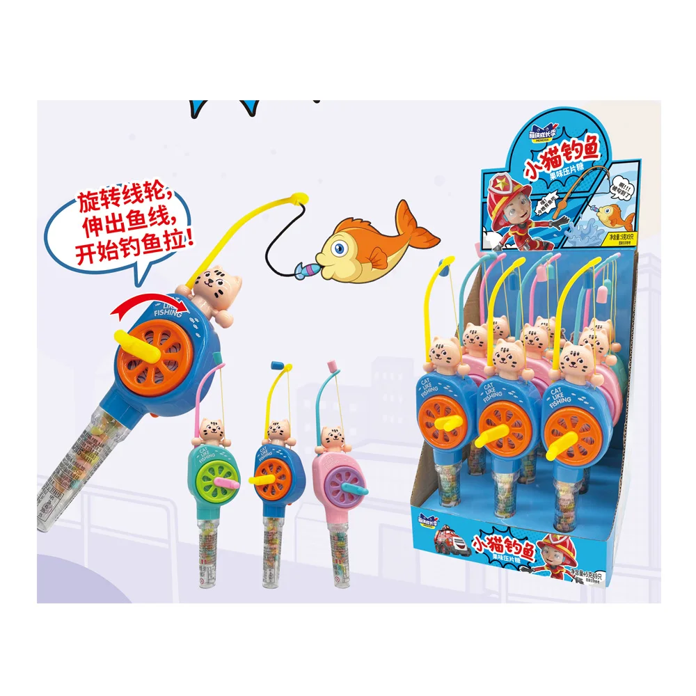 Лидер продаж пластиковые детские игрушки конфеты милая игрушка для рыбалки с животными кошками