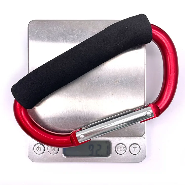 BT-007 Aluminum 6061Sponge Liberate Moms Hands 14cm Big D Shape Carabiner Large Baby Stroller Hook