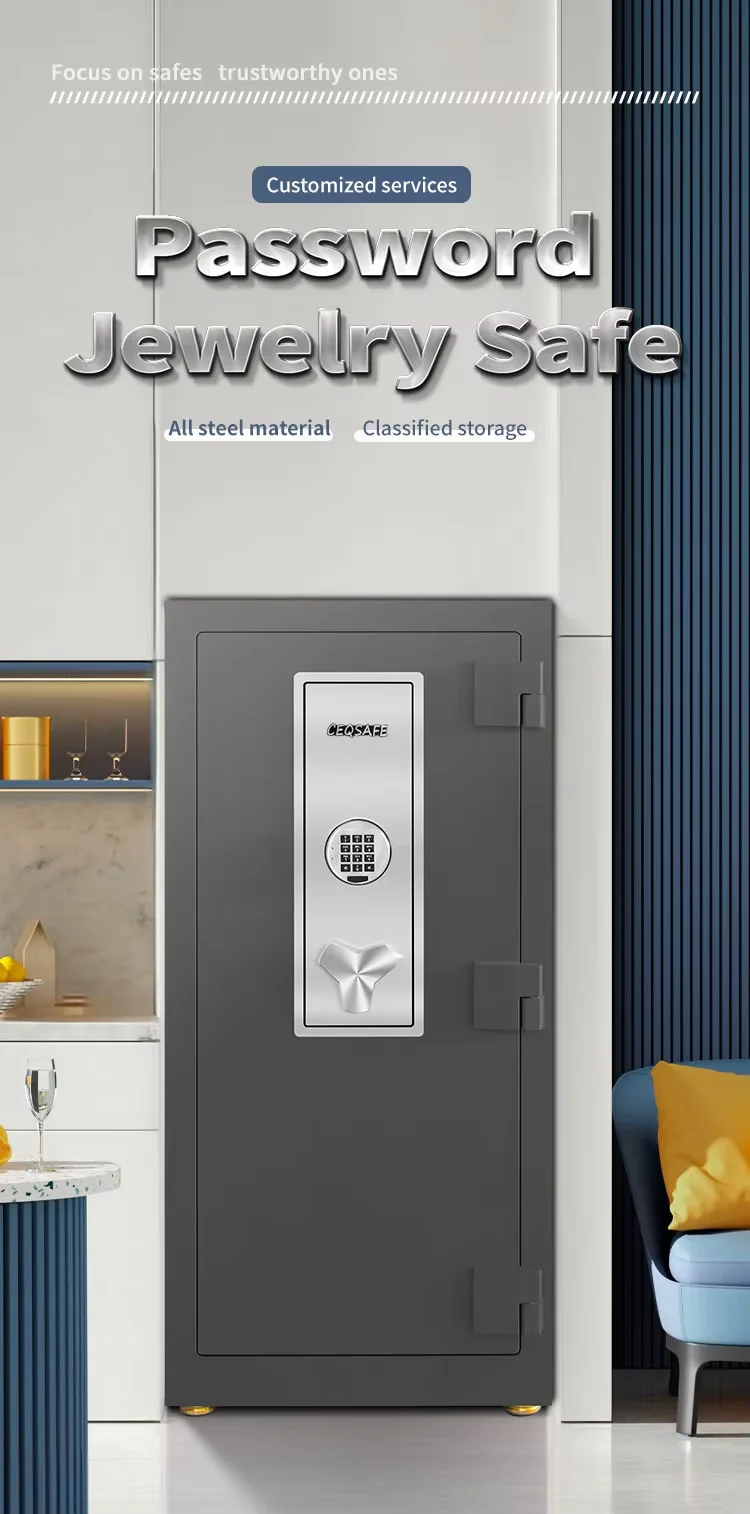 CEQSAFE Customized Large Fireproof Anti-theft Home/Bank/Office Digital Lock With Steel Handle Anti-fire Safe Box factory