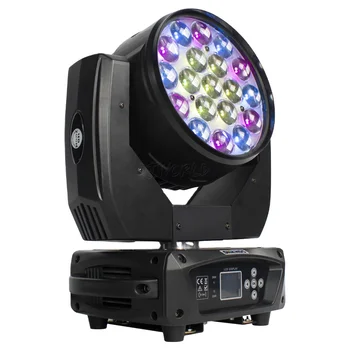 Shehds LED Moving Head 19x15W RGBW Wash Zoom Stage Lights for Church Theater