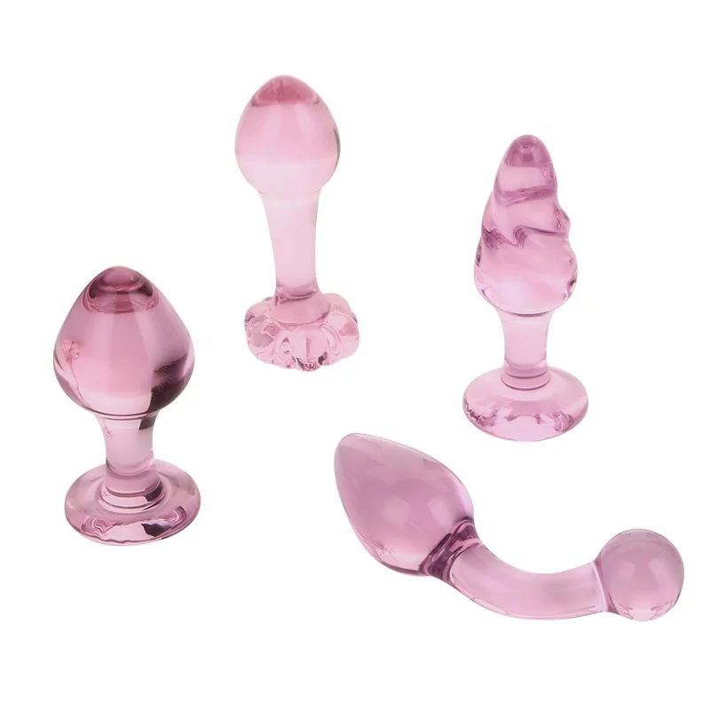 Popular Cheap Woman Pink Crystal Glass Anal Plug Adult Massager Glass Anal  Vaginal Sex Products Toy Dildo Anal Butt Plug