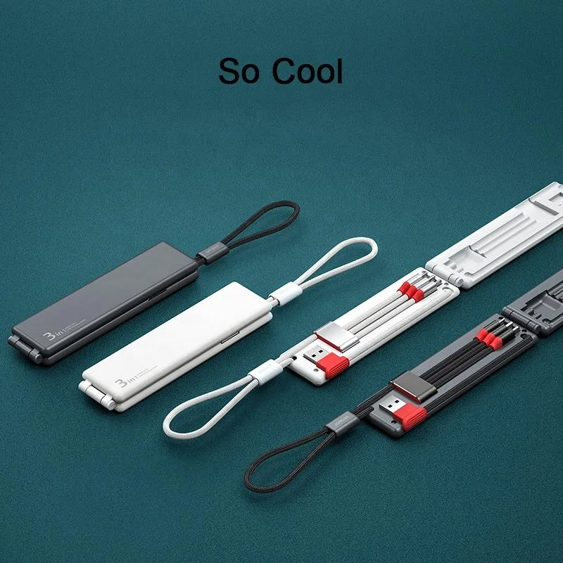 Magic Box Mini Portable Charging Folding 3 in 1 Charging Micro USB Cable for Android Type c
