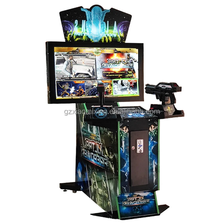 42-Inch Coin-Operated Arcade Game Console Alien Fire Shooting Simulation Wood Coin Pusher Fun Gun Shooting Machine for Amusement