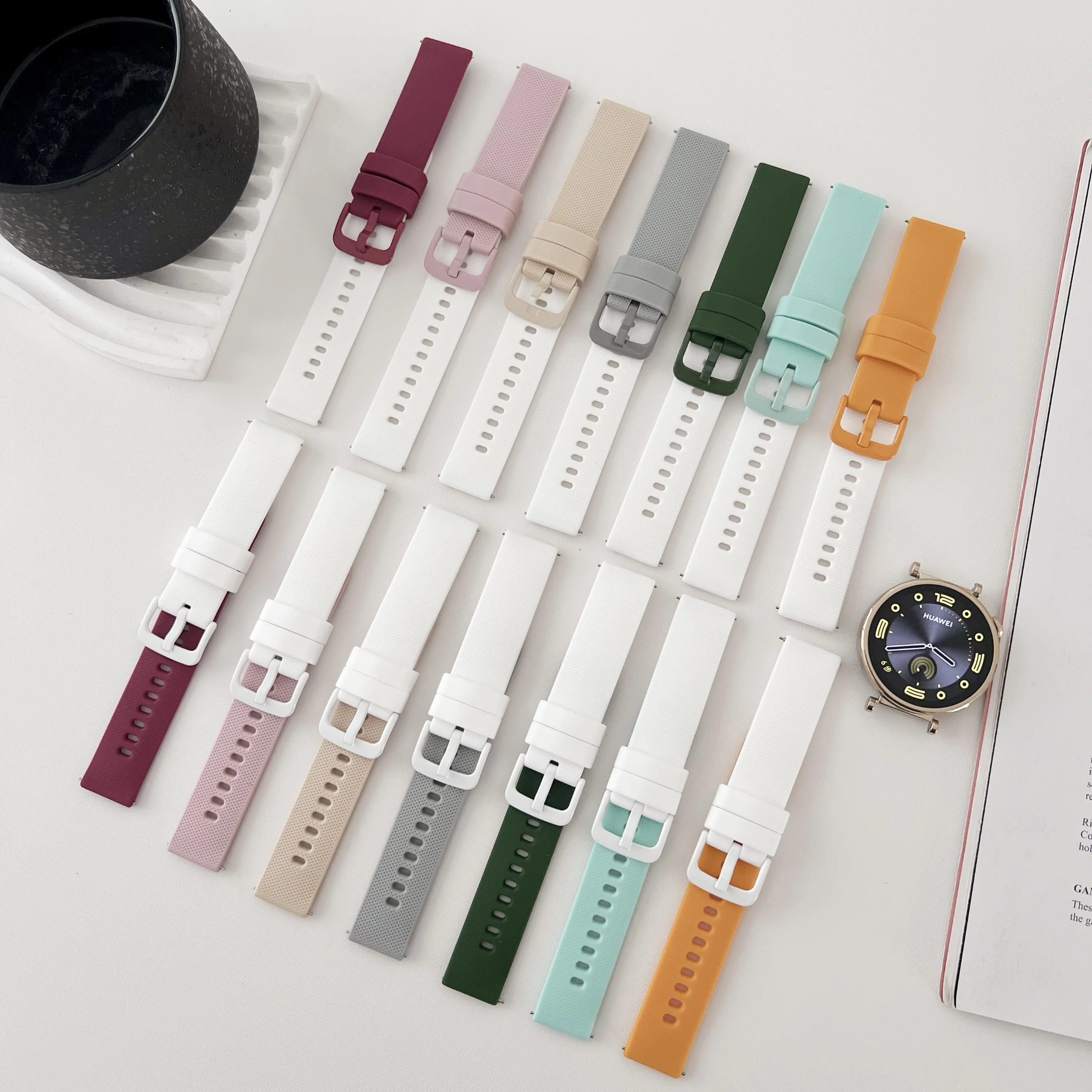 22mm Double Color Silicone Watch Band For Huawei Watch Gt4 18mm 20mm