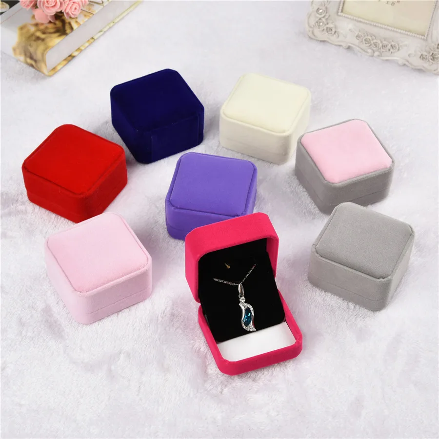 Gift boxes Jewelry Display Case Squre Wedding Earrings Ring Pendants Box 