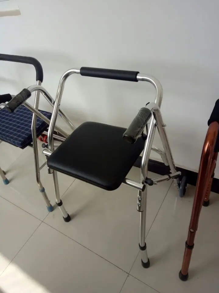 Adjustable Senior 4 Round Removeable Upright Aluminum Japan Old People Shopping Cart Rollator Walker with Seat
