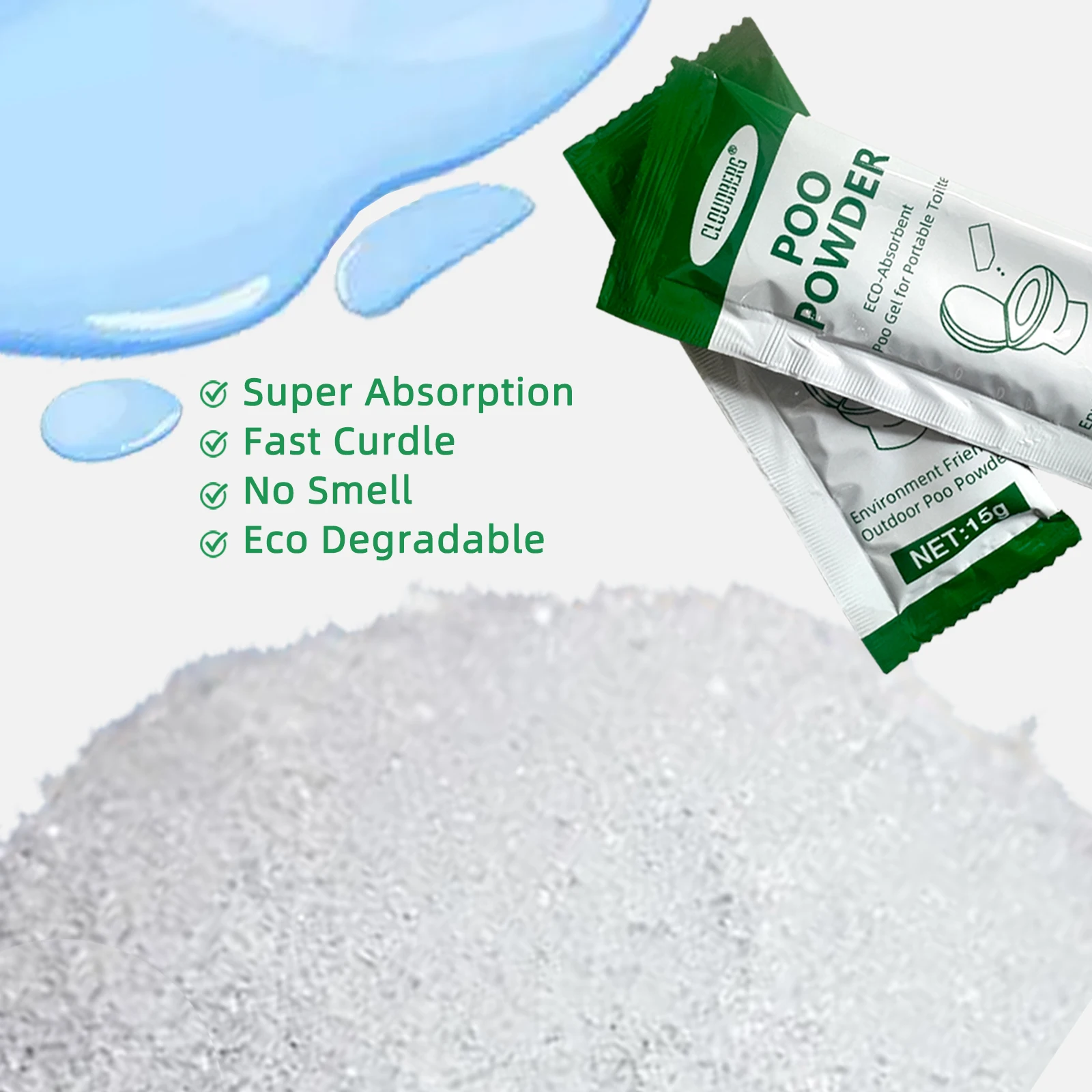 Dissolved Film SAP Sachet for Urine Bag Factory Prices High Absorbent Sap White Granule Liquid Solidifier
