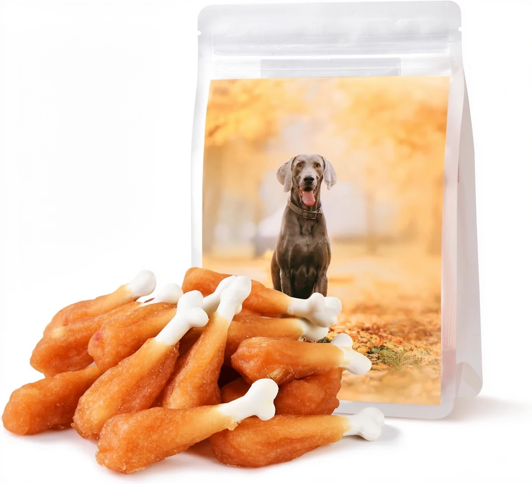 Dog Treats Chicken Calcium Bone 100% Natural Rawhide-Free Grain-Free Dental Care Training Treats for Medium Dogs