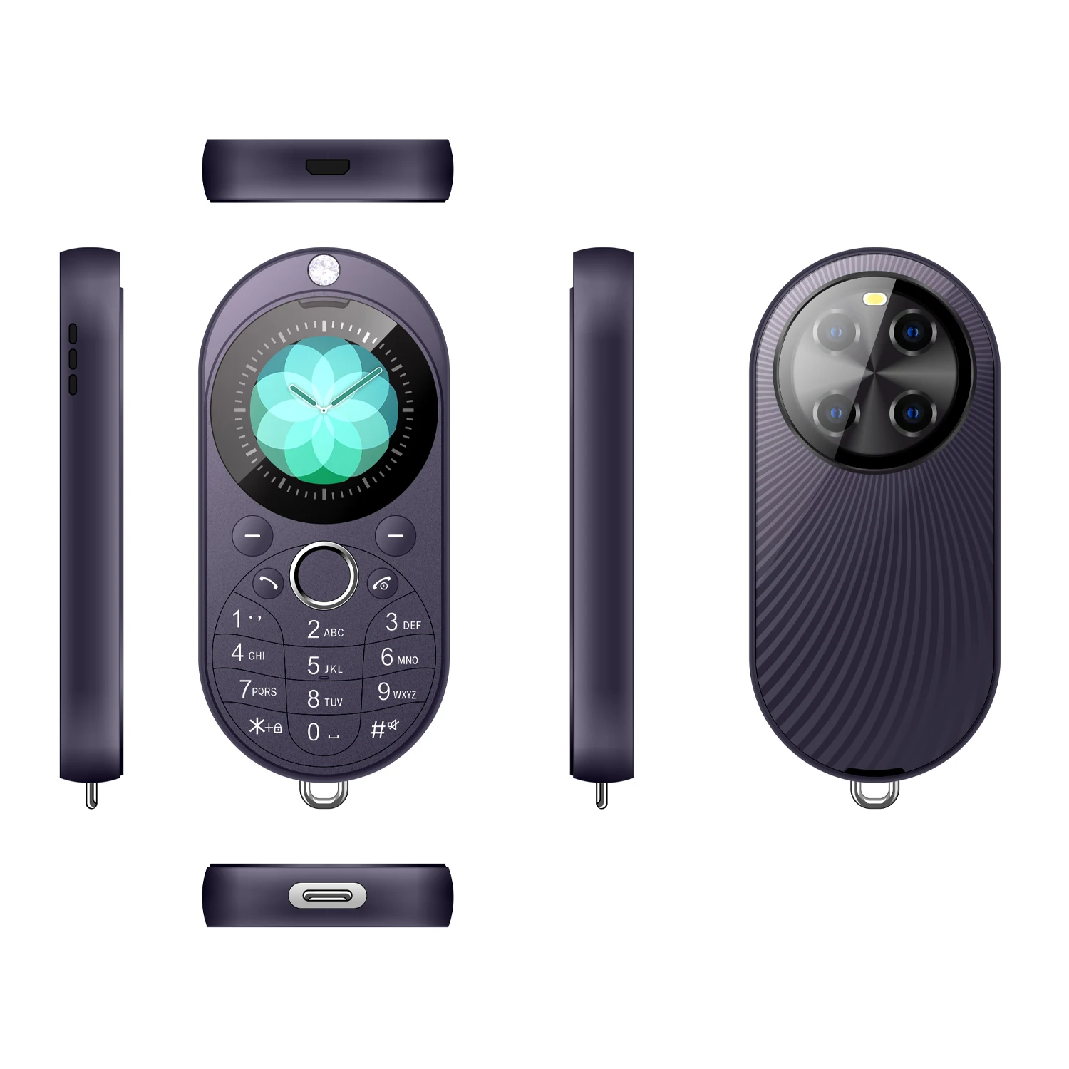 XL5 1.3 Inch Round Screen Mobile Phone Mini Size Feature Phone for Women Kids With Camera Video Music FM Phone