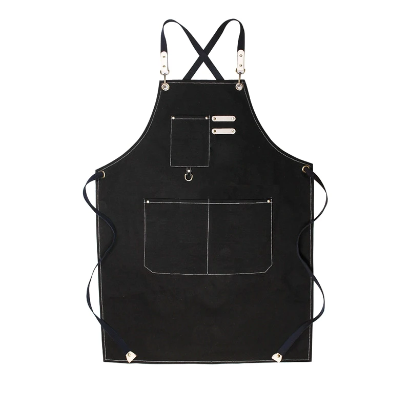 Grembiule Da Cucina Uomo Nero Con 3 Tasche - Impermeabile, Regolabile, Per Casa, Ristorante, Caffetteria - Foto 10