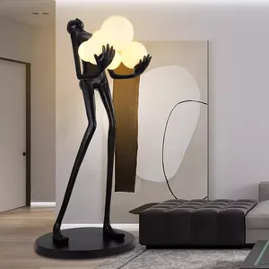 JACKSUN Large Model Hug Ball Body Lamp Resin Ornaments Floor Lamp with LED Light for Hotel Room Sales Department for Home Decor