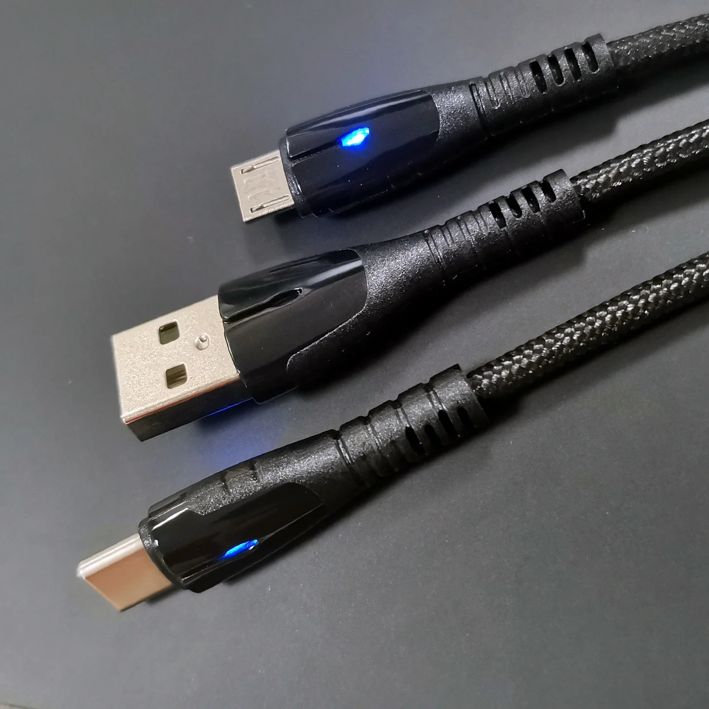 Оптовая продажа, Новое поступление, светодиодный нейлоновый Плетеный USB-кабель для быстрой зарядки Wik-MS типа C