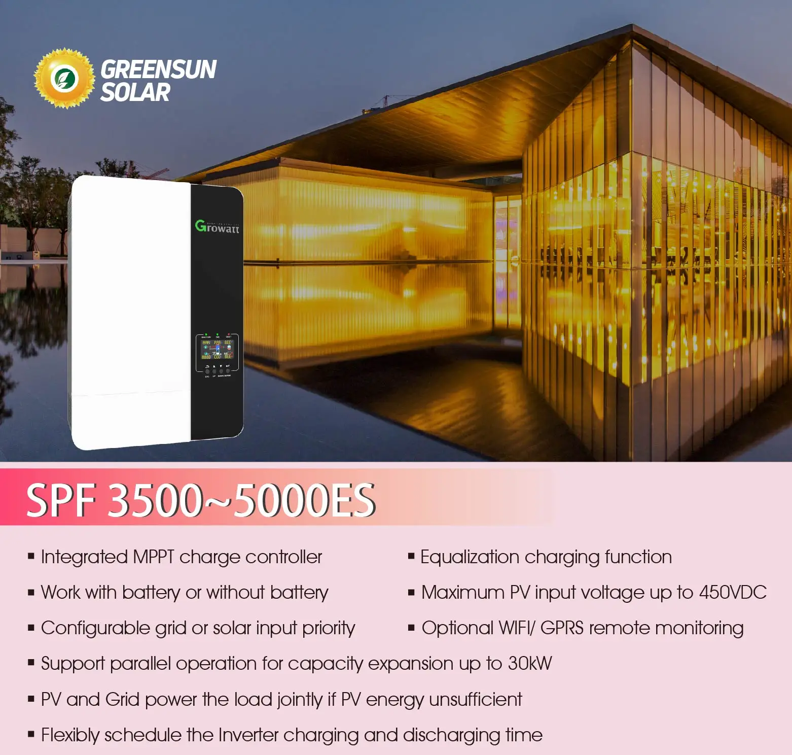 High Frequency Growatt Inverter 5000es Solar Inverter Off Grid Single ...