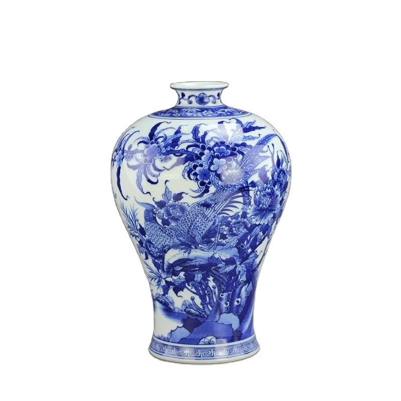 Rzfd02 H13inch De La Dinastía Qing Kangxi Período De Reproducción Brillante  Azul Blanco Flor Pájaro Jarrón De Porcelana - Buy Florero De  Porcelana,Florero De Porcelana Azul Y Blanco,Florero Chino Azul Y Blanco