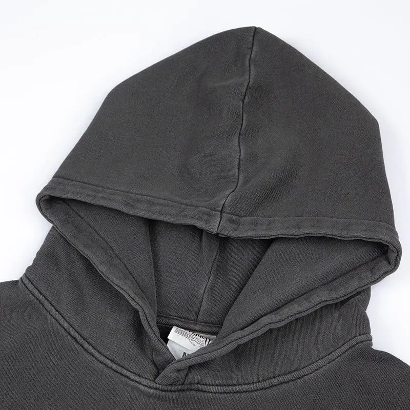 French Terry Mens Hoodie With Hidden Pocket Hoodie No Drawstring Heavy ...