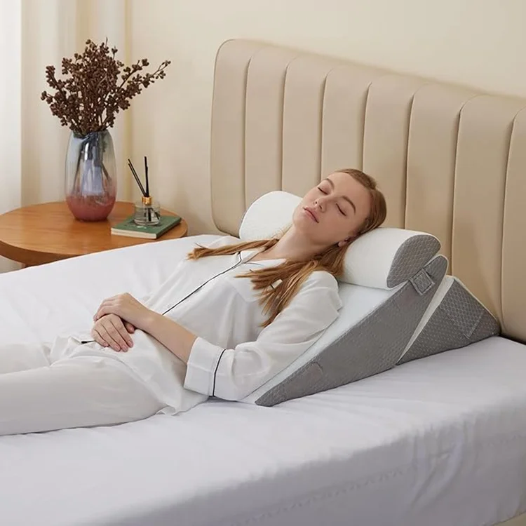Sleeping Wedge Pillow Adjustable Memory Foam Incline Pillow for After Surgery Acid Reflux and Snoring Triangle Wedge Pillows
