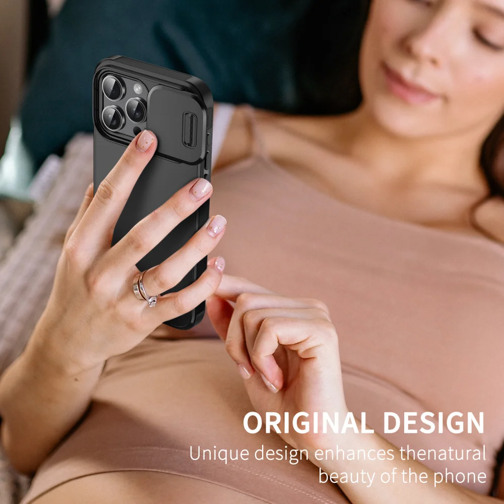 product laudtec luxury dual layer slide armor shockproof dual layer slide casing back cover for iphone 15 pro max camera protector-4