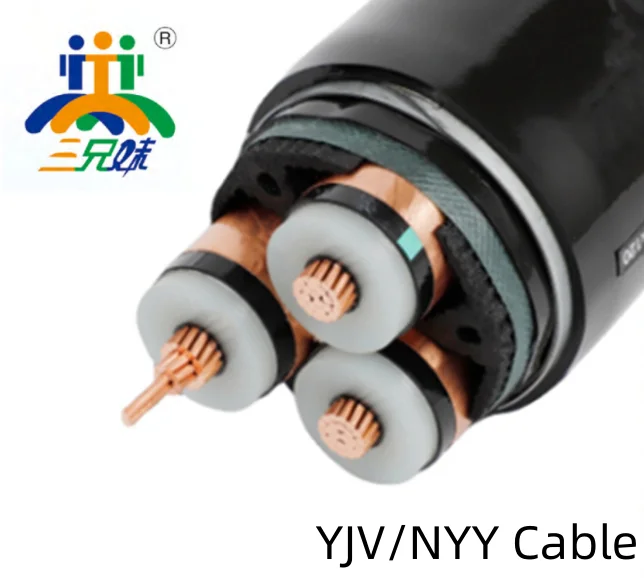 Stroomkabel 0.6/1kv Nyy/Yjv Koperen Geleider Laagspanning Xlpe Isolatie Pvc Mantel Gepantserde Krachtoverbrenging Elektrische Kabel